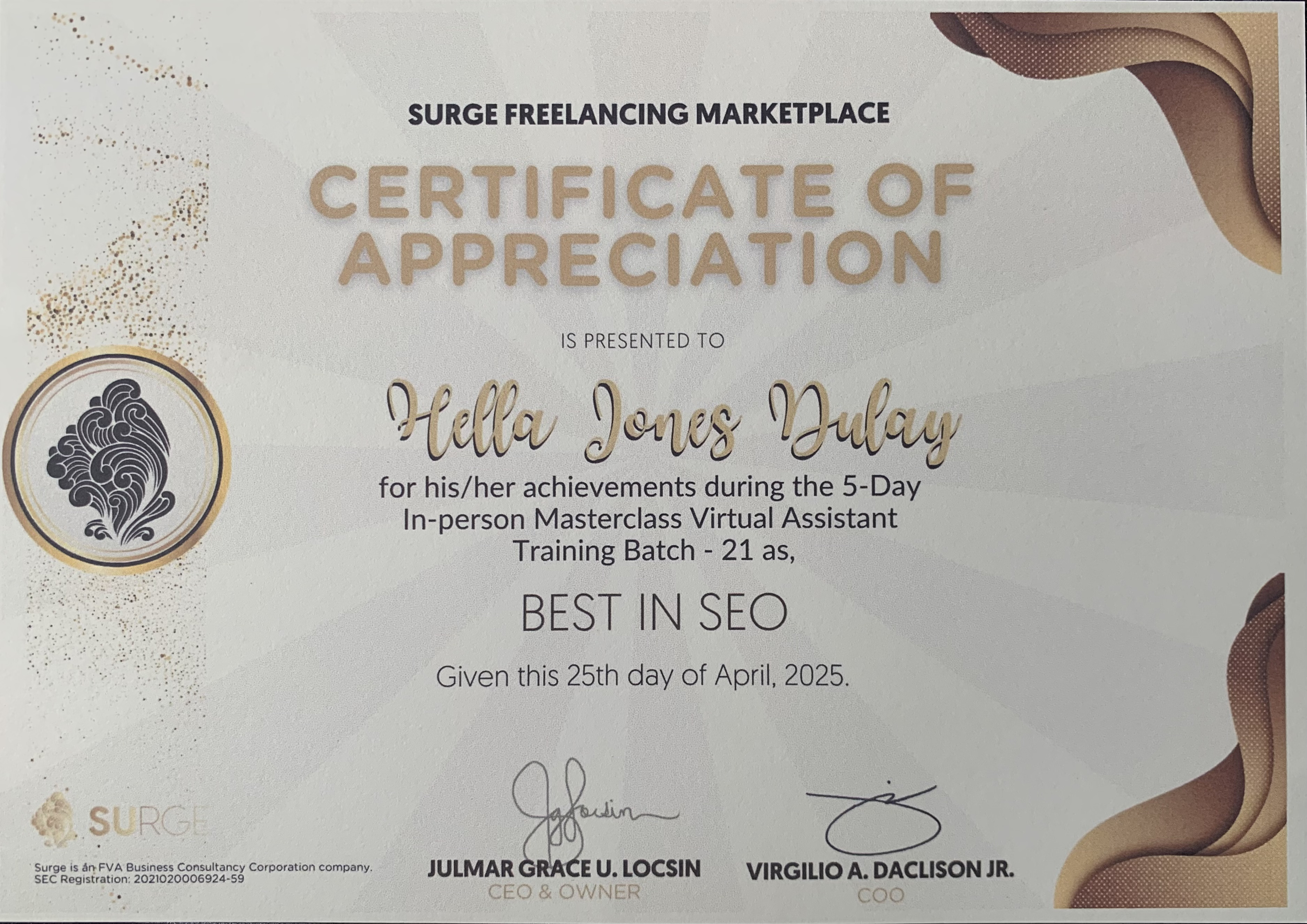 SEO Certificate